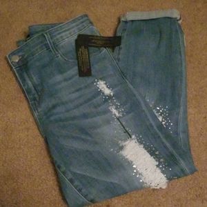 Bebe Cuffed Boyfriend Jeans